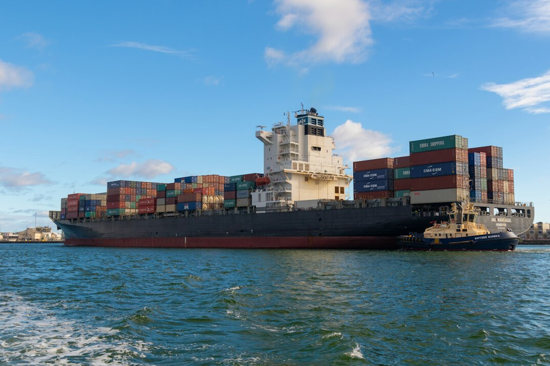 cargo ship at sea