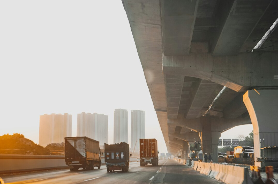 logistics truck on highway