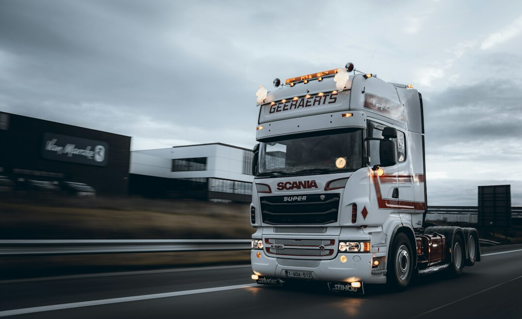 logistics truck on highway